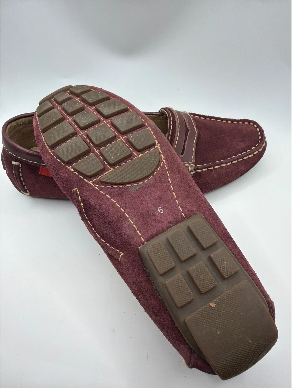 Marc Joseph New York Burgundy Suede Loafers Size 6